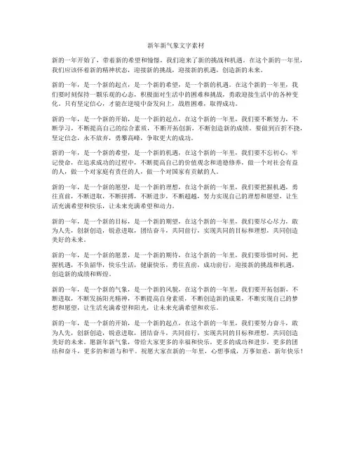 新年新气象文字素材