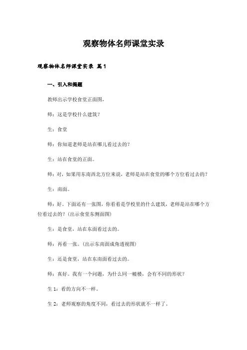 观察物体名师课堂实录_1