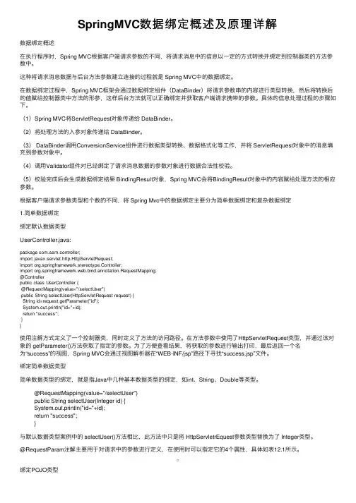 SpringMVC数据绑定概述及原理详解