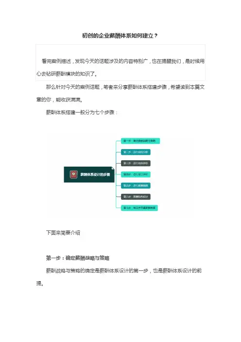 初创的企业薪酬体系如何建立