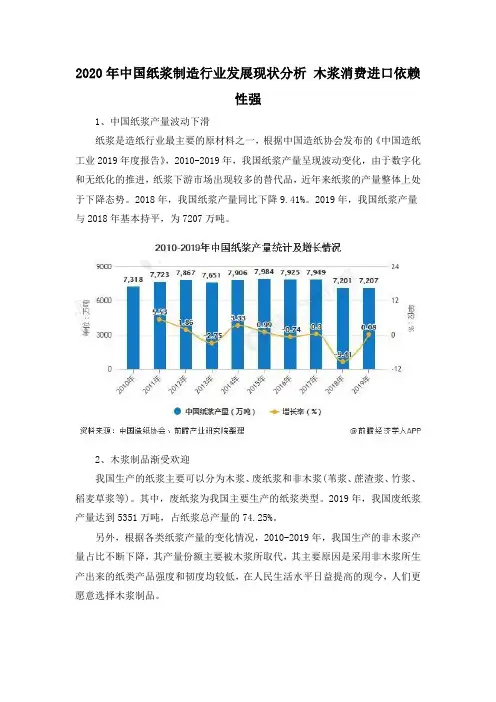 2020年中国纸浆制造行业发展现状分析 木浆消费进口依赖性强