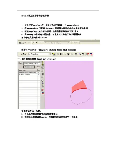 ArcGis拓扑错误检查及修改