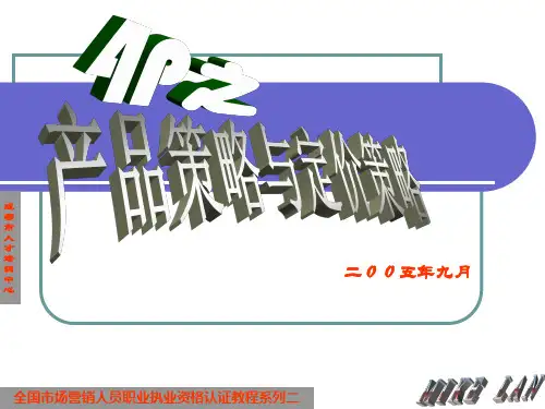 4P产品策略与定价策略