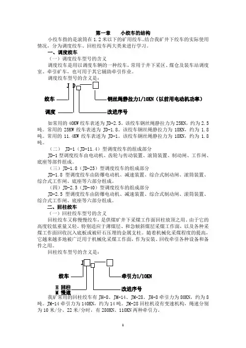 小绞车司机岗位操作证培训教案