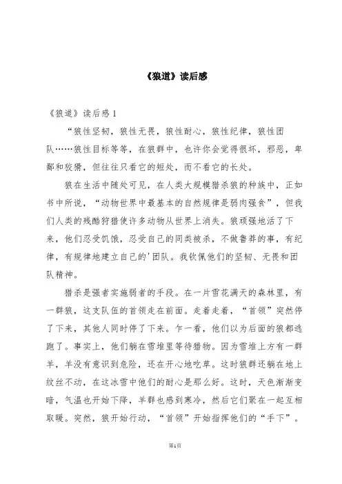 《狼道》读后感