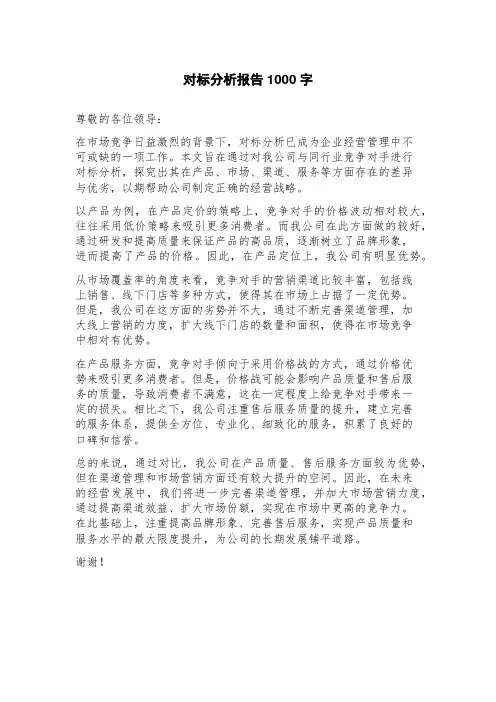 对标分析报告
