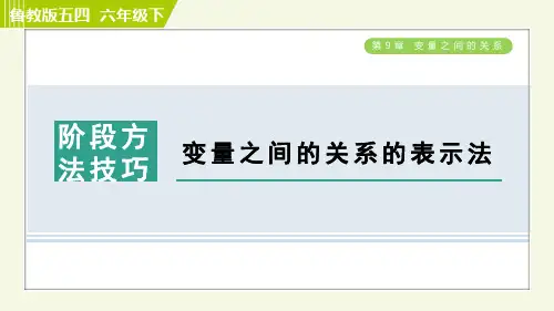 鲁教五四版六年级下册数学 第9章 阶段方法技巧 变量之间的关系的表示法 习题课件