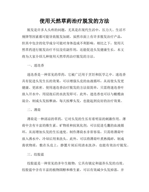使用天然草药治疗脱发的方法