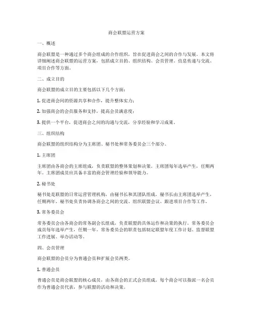 商会联盟运营方案
