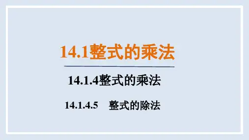 14.1.4.5 整式的除法 课件(共19张PPT)人教版数学八年级上册