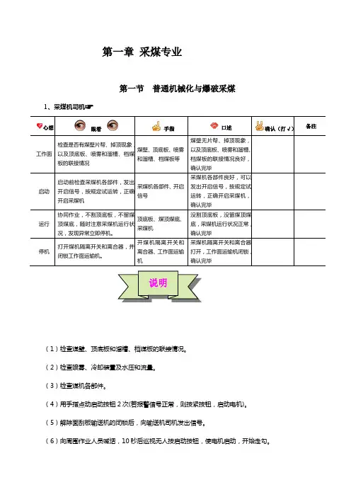 煤矿手指口述汇总