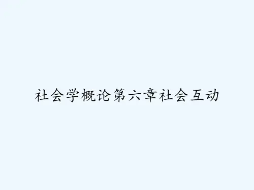 社会学概论第六章社会互动ppt