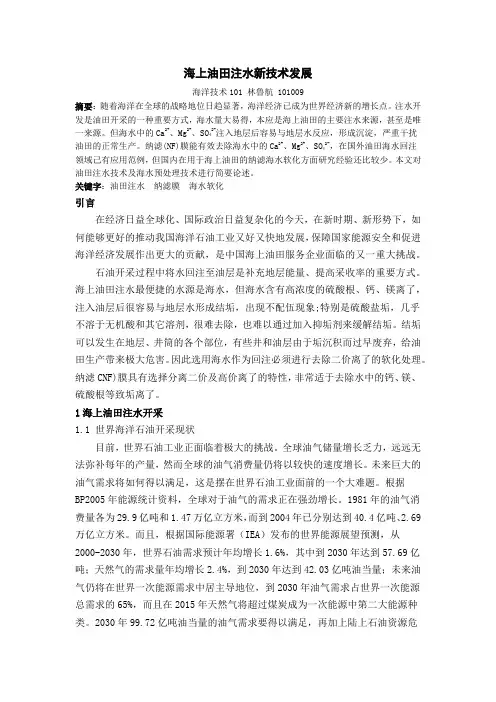 海上油田注水新技术