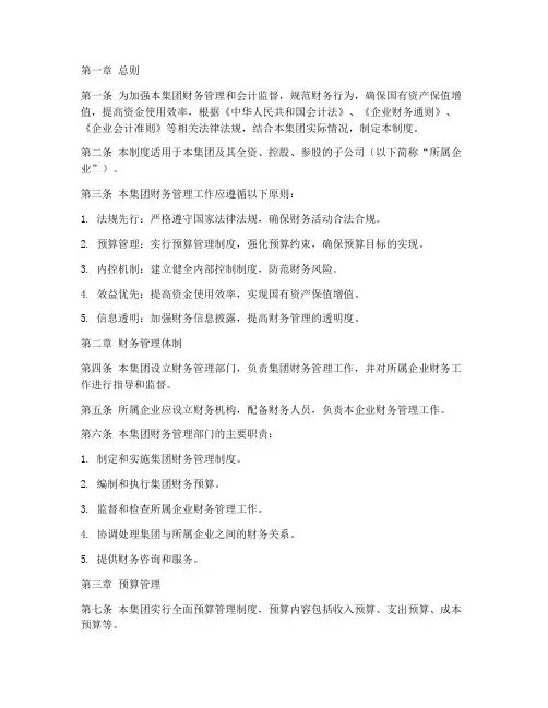 国企集团财务管理制度范本