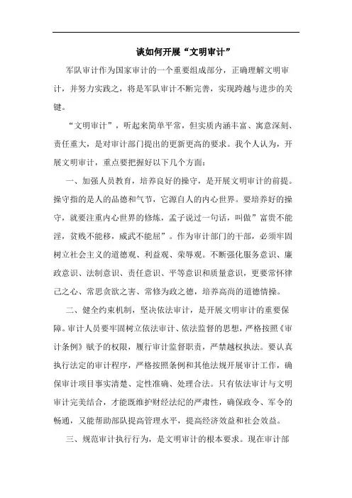 谈如何开展“文明审计”