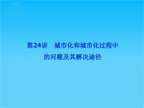 高考地理总复习 第24讲 城市化和城市化过程中的问题及其解决途径课件 新人教版