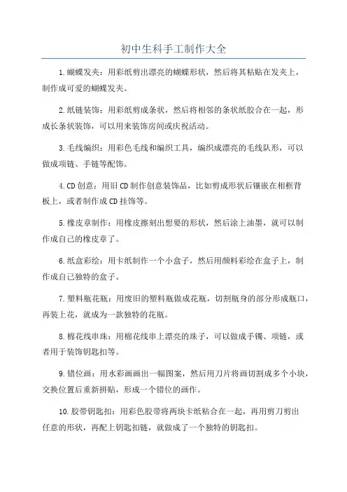 初中生科手工制作大全
