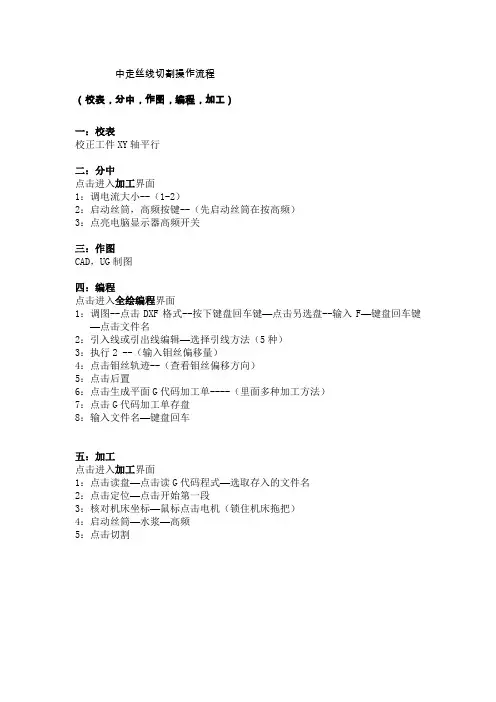 线切割操作流程