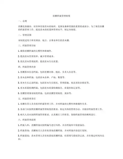 苗圃档案管理制度