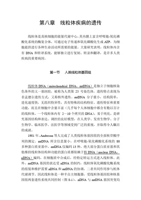 第八章线粒疾病的遗传