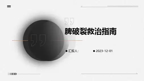 脾破裂救治指南