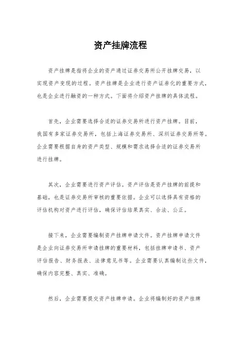 资产挂牌流程