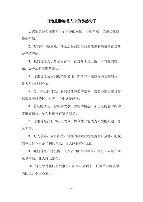 旧地重游物是人非的伤感句子