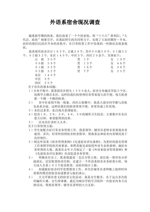 外语系宿舍现况