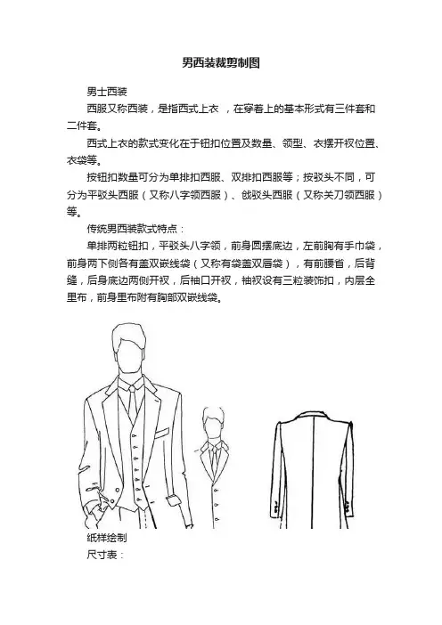 男西装裁剪制图