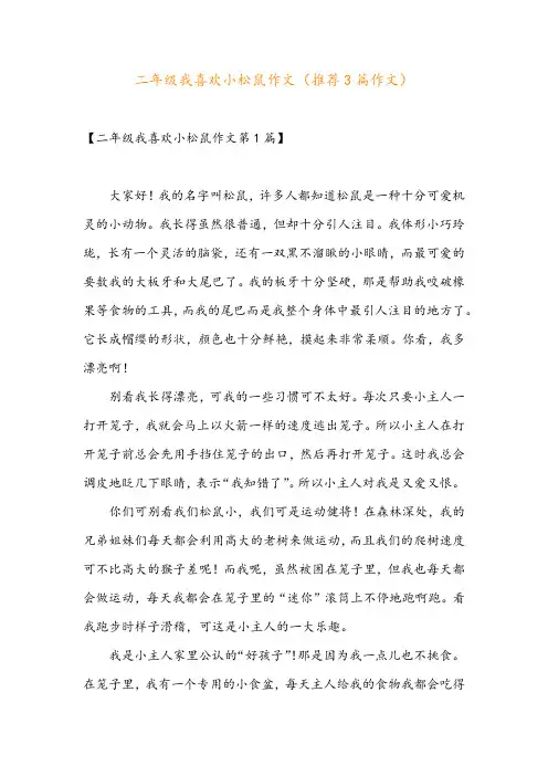 二年级我喜欢小松鼠作文(推荐3篇作文)