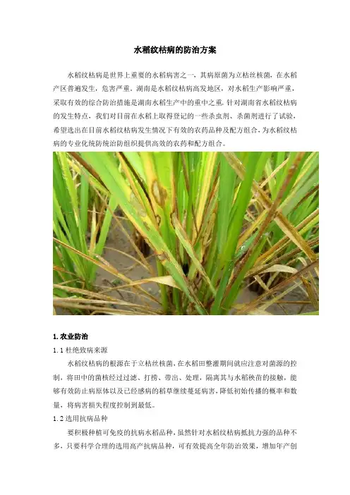 水稻纹枯病综合防治方案