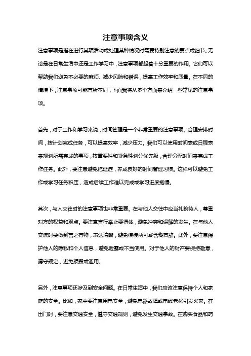 注意事项含义