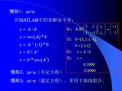 第三章MATLAB线性方程组及矩阵特征值