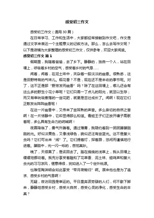 感受初三作文