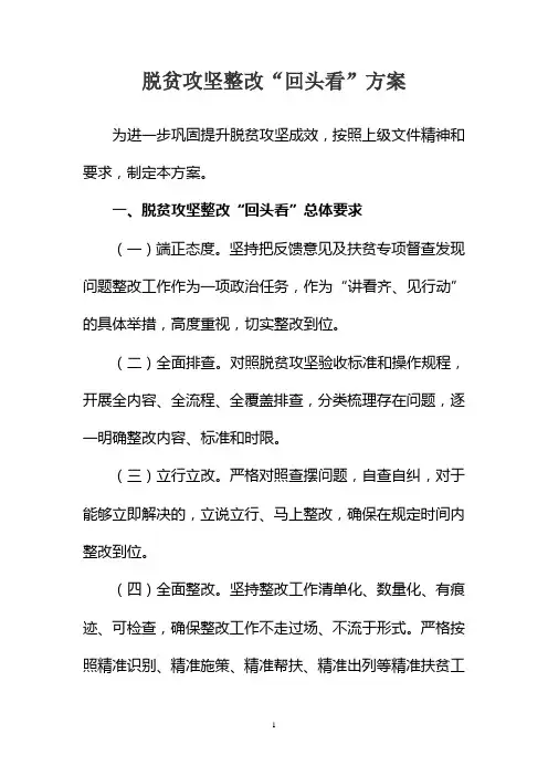 扶贫脱贫回头看方案