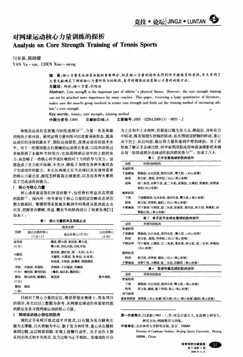 对网球运动核心力量训练的探析