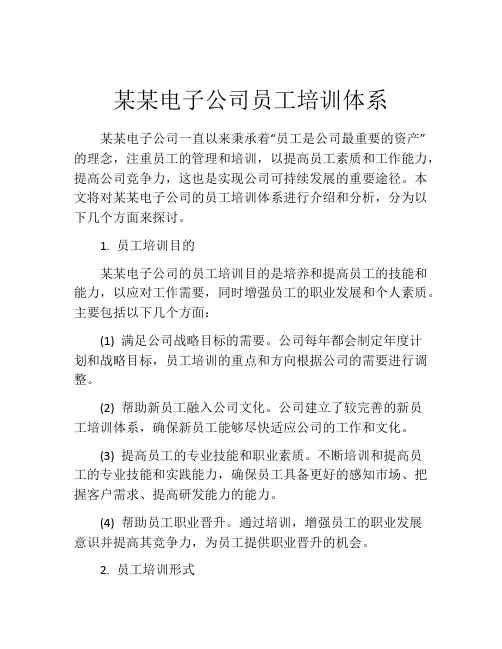 某某电子公司员工培训体系