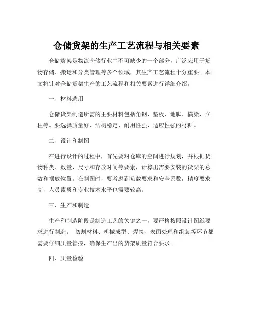 仓储货架的制造工艺流程
