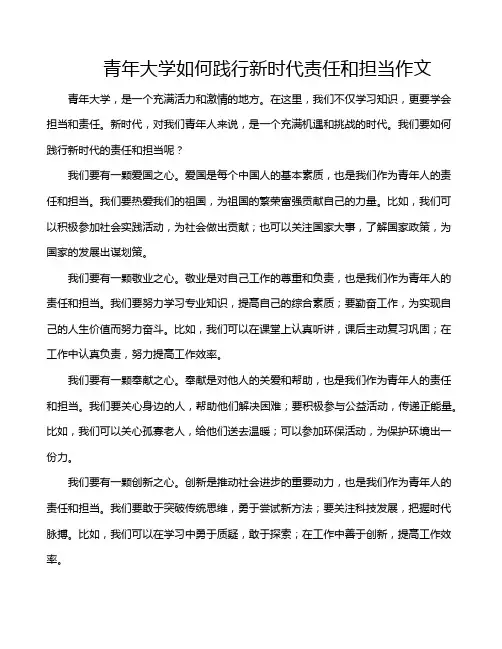 青年大学如何践行新时代责任和担当作文