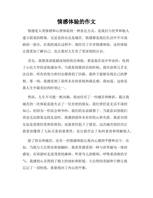 情感体验的作文