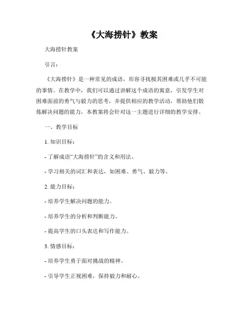 《大海捞针》教案