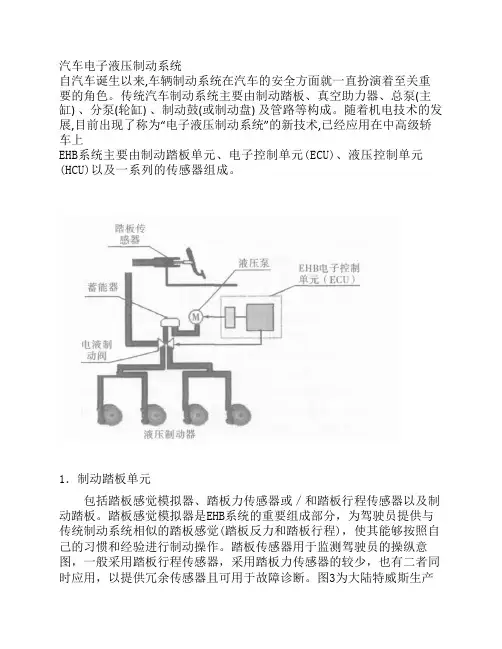 汽车电子液压制动系统