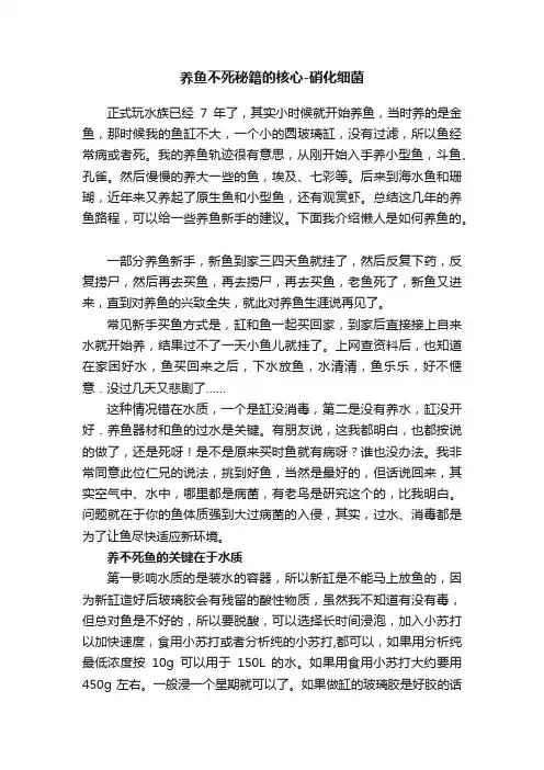 养鱼不死秘籍的核心-硝化细菌