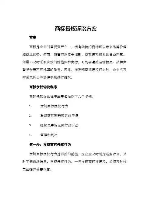 商标侵权诉讼方案