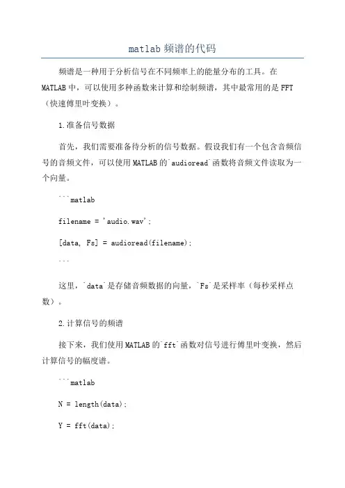matlab频谱的代码