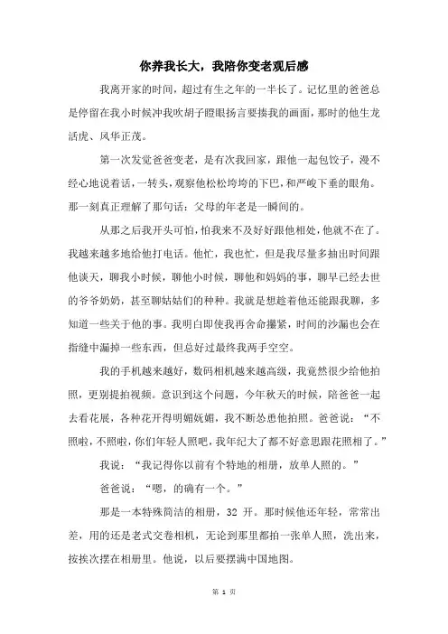 你养我长大,我陪你变老观后感