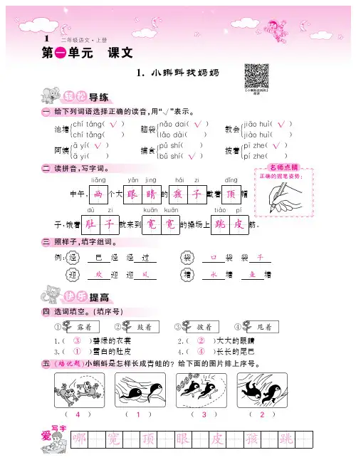 二年级(上)语文课课练   答案