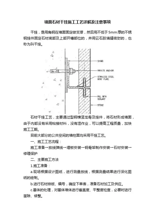 墙面石材干挂施工工艺详解及注意事项