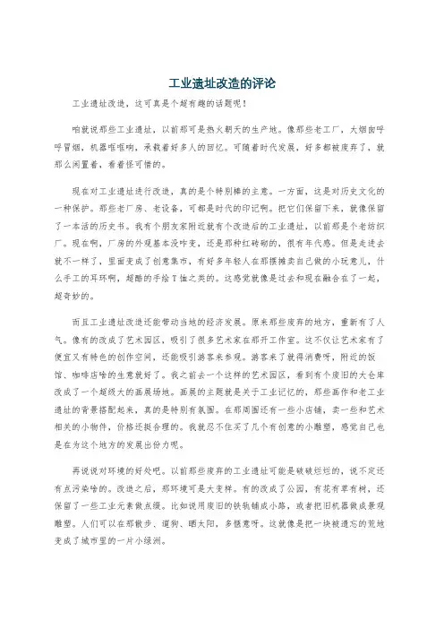 工业遗址改造的评论
