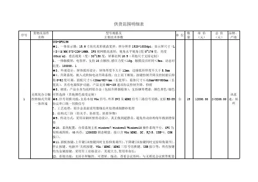 供货范围明细表